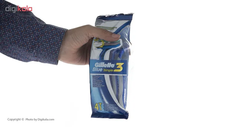 خودتراش مردانه ژیلت مدل Blue Simple 3 بسته 4 عددی - تصویر 4