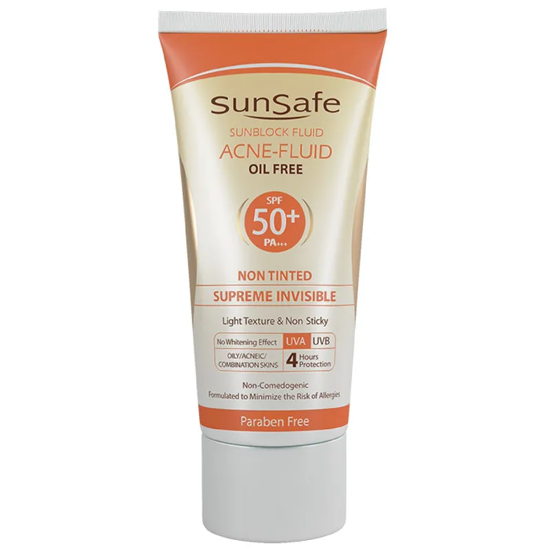 کرم ضدآفتاب سانسیف سری Acne Fluid مدل Supreme Invisible، حجم ۵۰ میلیلیتر