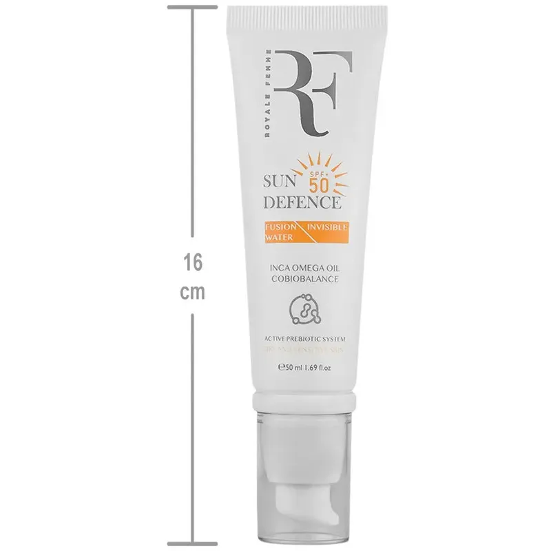 کرم ضد آفتاب بدون رنگ آر.اف رویال فم SPF50 مدل Fusion water  مناسب پوست خشک و حساس ‌حجم 50 میلی‌لیتر - تصویر 2