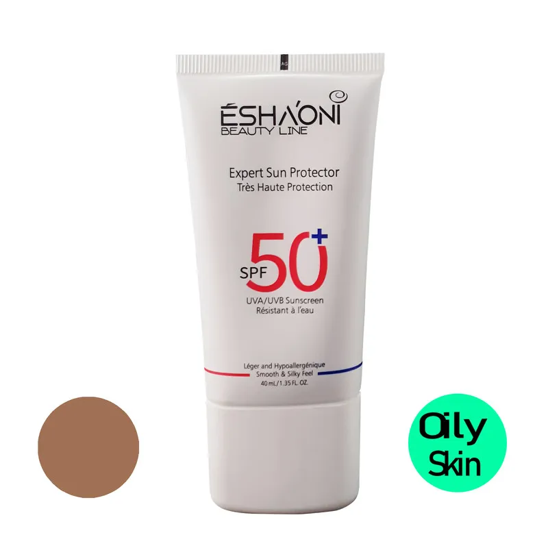 فلوئید ضد آفتاب رنگی اشااونی SPF50 مدل 03 مناسب پوست های چرب و آکنه دار حجم 40 میلیلیتر - تصویر 2