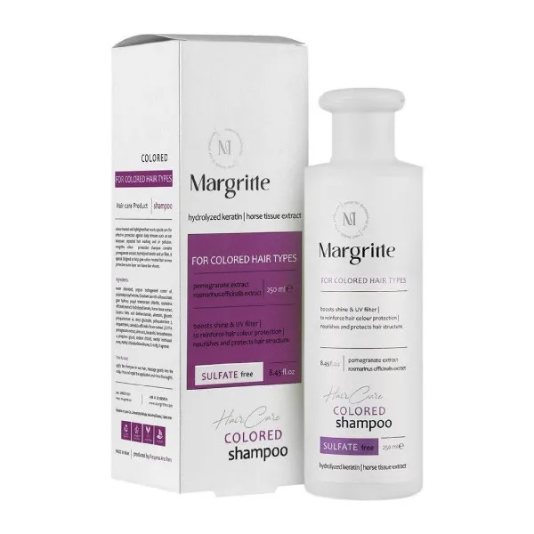 شامپو تثبیت کننده رنگ مو مارگریت مدل hydrolyed مناسب برای موهای رنگ شده حجم 250 میلی لیتر - تصویر 2