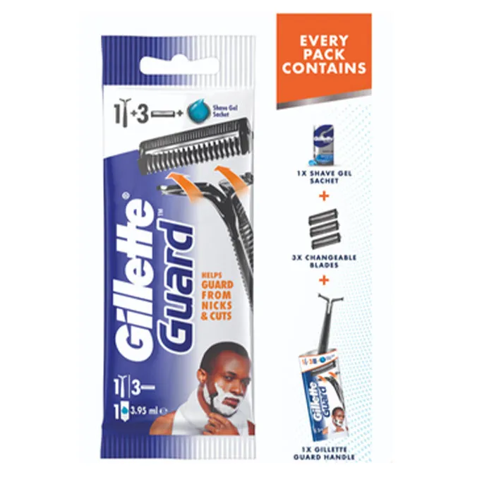 خود تراش ژیلت مدل Guard به همراه تیغ یدک بسته 2 عددی - تصویر 2