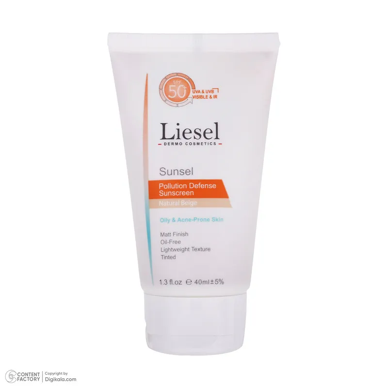کرم ضد آفتاب رنگی لایسل SPF 50 مدل 02 مناسب پوستهای چرب و آکنه ای حجم 40 میلیلیتر - تصویر 2
