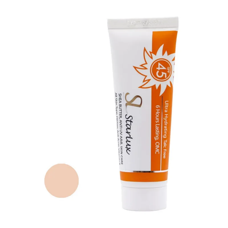 کرم ضد آفتاب رنگی استار لوکس SPF 45 مدل LB مناسب انواع پوست حجم 40 میلیلیتر