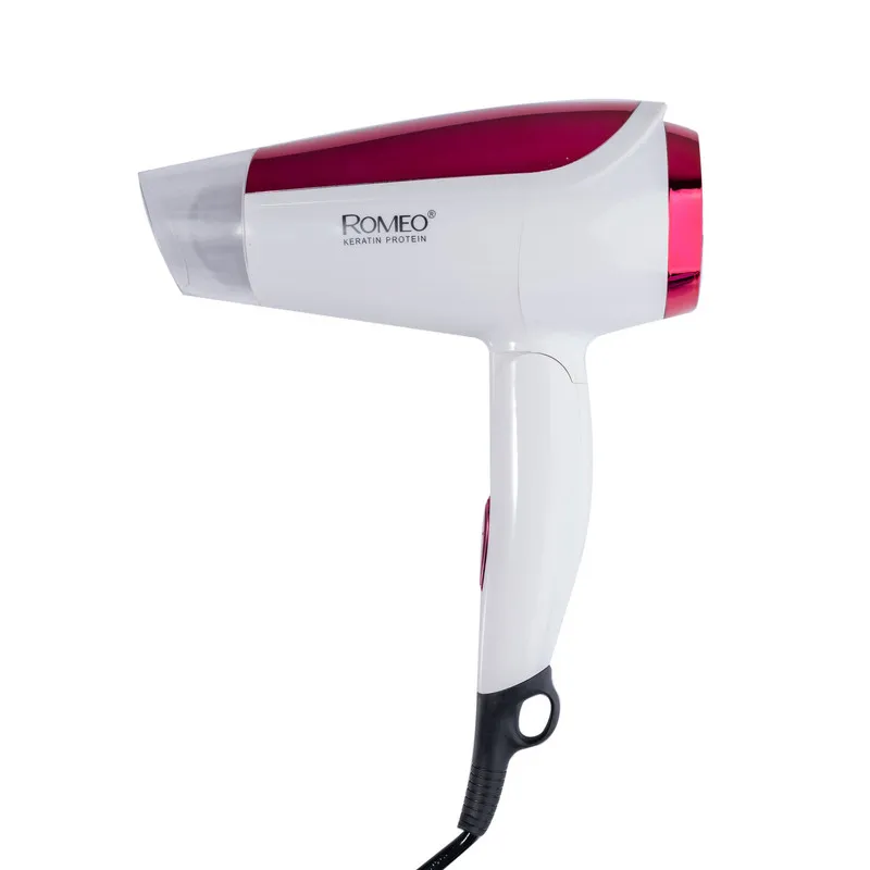 سشوار مسافرتی 1800 وات رومئو مدل RM-5959، موتور AC، وزن 350 گرم، المنت فلز، دارای سری متمرکزکننده پهن با ویژگی صافکنندگی، با قابلیت تنظیم دما - تصویر 2