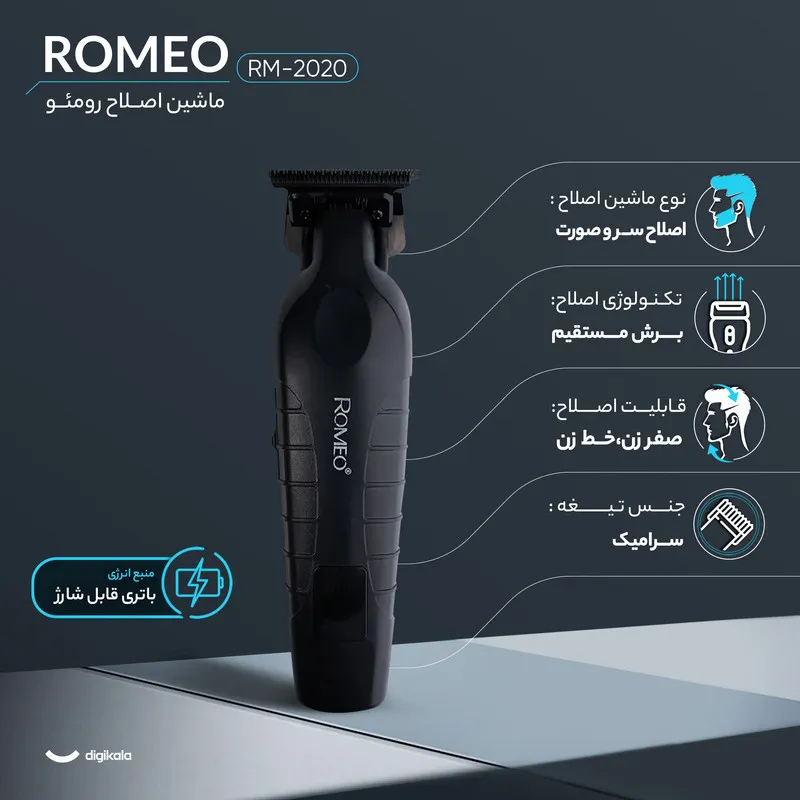 ماشین اصلاح موی سر و صورت رومئو مدل RM-2020 - تصویر 4