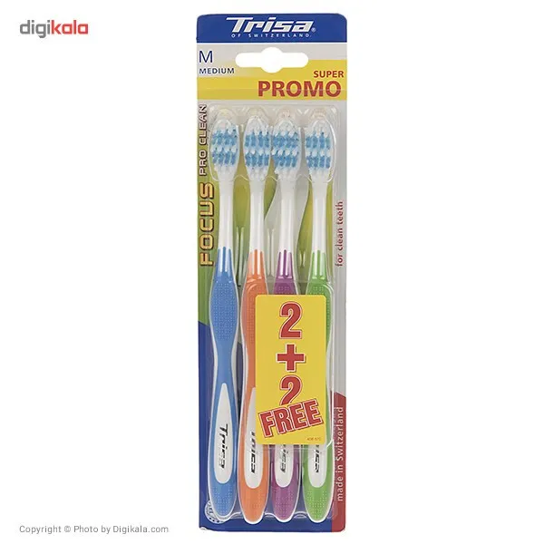مسواک تریزا سری Super Promo مدل Focus Pro Clean با برس متوسط بسته 4 عددی - تصویر 2