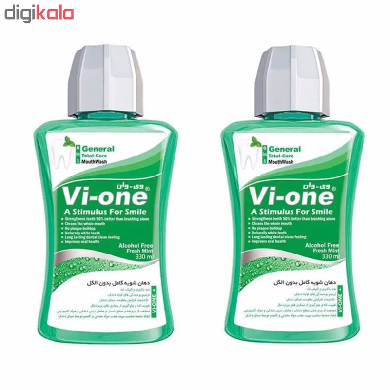 دهان شویه وی وان مدل General Fresh Mint حجم 330 میلی لیتر بسته 2 عددی - تصویر 2