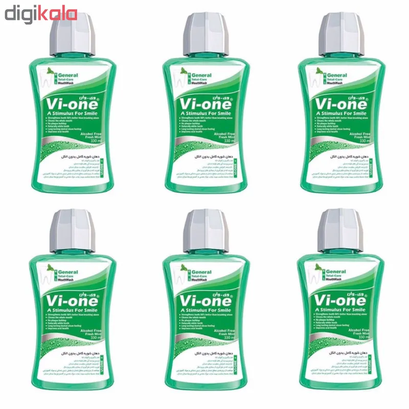 دهان شویه وی وان مدل General Fresh Mint حجم 330 میلی لیتر بسته 6 عددی - تصویر 2