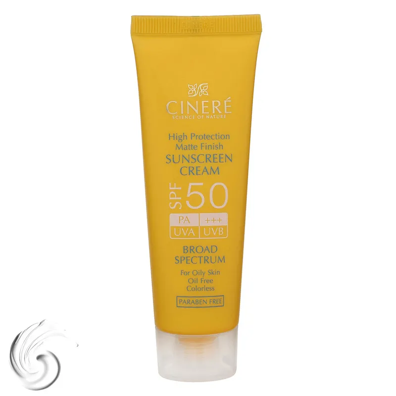 کرم ضدآفتاب بی‌رنگ سینره مدل SPF50 مناسب پوست چرب، حجم 50 میلی‌لیتر