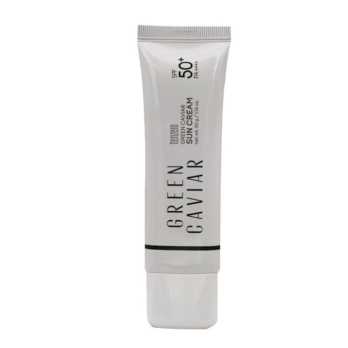 کرم ضد آفتاب بدون رنگ تن زیرو SPF 50 مدل Green Caviar مناسب انواع پوست حجم 50 میلیلیتر