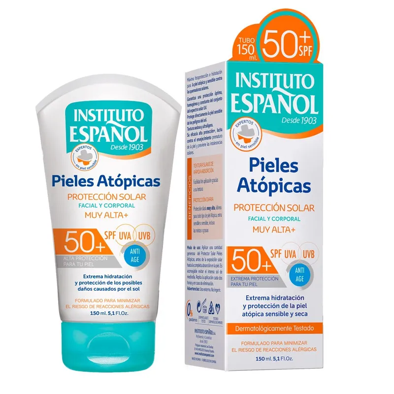 کرم ضد آفتاب بدون رنگ انستیتو اسپانول SPF 50 مدل آتوپیک مناسب پوست های خشک و حساس حجم 150 میلی‌لیتر - تصویر 2