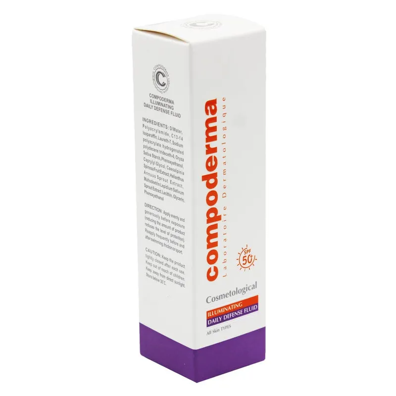 کرم ضد آفتاب بدون رنگ کامپودرما SPF 50 مدل روشن کننده مناسب انواع پوست حجم 40 میلیلیتر - تصویر 3
