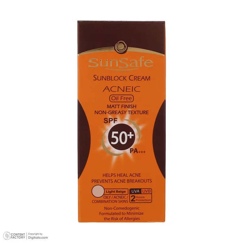 کرم ضد آفتاب رنگی سان سیف SPF 50 مدل ACNEIC-02 مناسب پوستهای چرب و آکنه ای حجم 50 میلی لیتر - تصویر 3