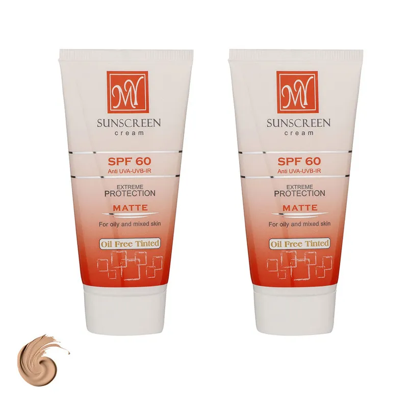 کرم ضد آفتاب رنگی مای SPF60 مدل UVA UVB مناسب پوستهای چرب و مختلط حجم 50 میلیلیتر بسته دو عددی - تصویر 2