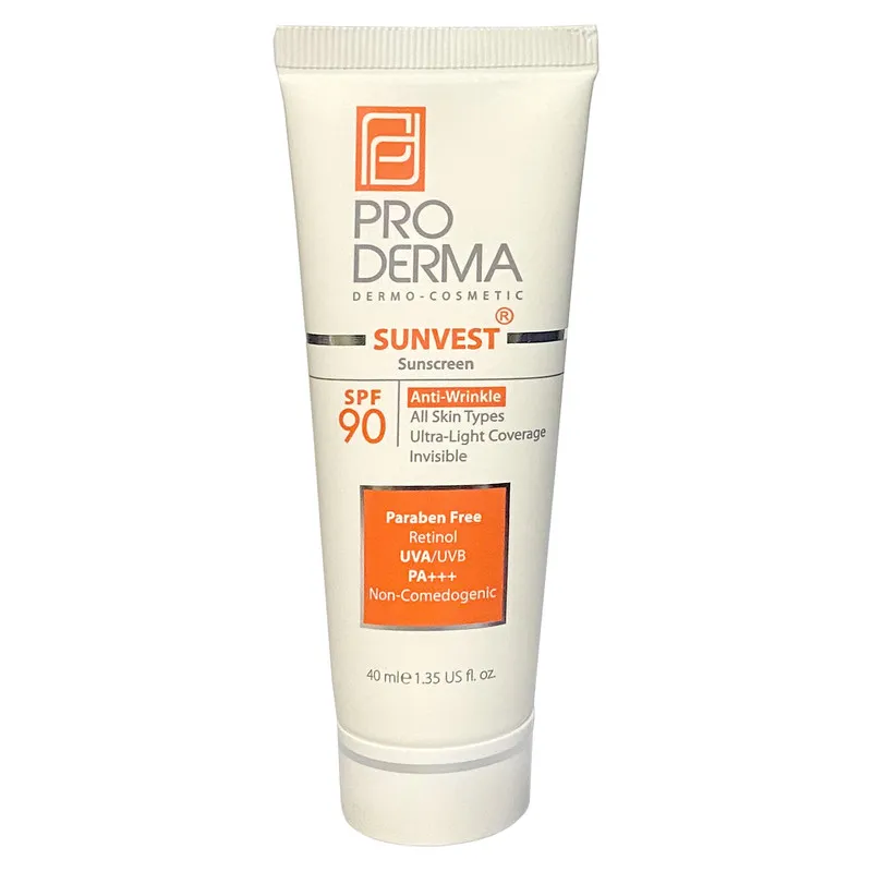 کرم ضد آفتاب بدون رنگ پرودرما SPF90 مدل +++PA مناسب انواع پوست حجم 40 میلیلیتر - تصویر 2