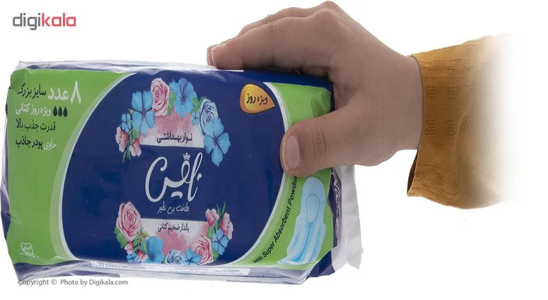 نوار بهداشتی نایس مدل کتانی سایز بزرگ بسته 8 عددی - تصویر 3