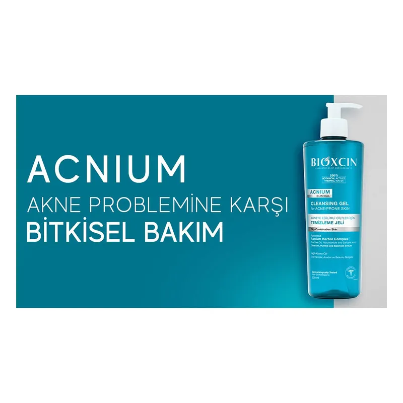ژل شست‌وشوی صورت بیوکسین مدل Acnium مناسب برای پوست چرب و مختلط حجم 500 میلی‌لیتر - تصویر 2