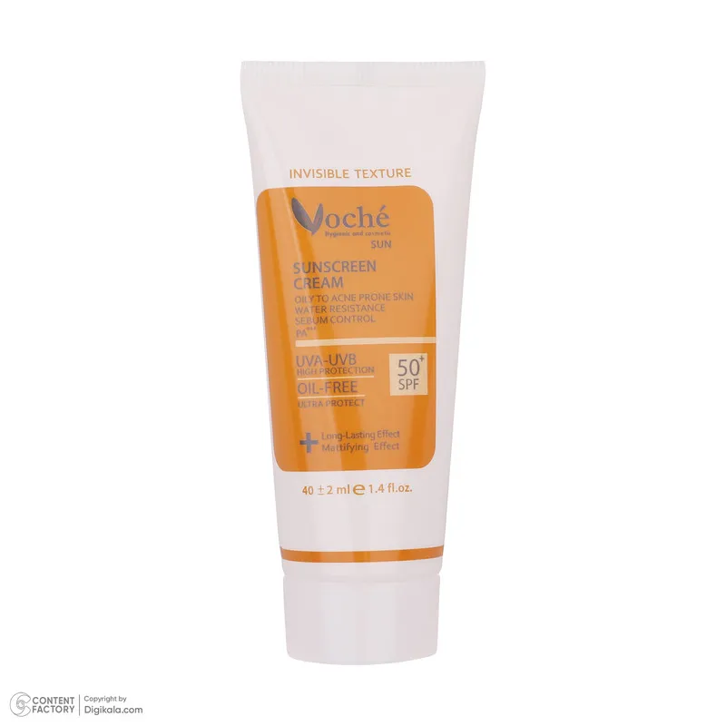 کرم ضد آفتاب بدون رنگ وچه SPF 50 مدل 48 مناسب پوستهای چرب و آکنه ای حجم 40 میلیلیتر - تصویر 3