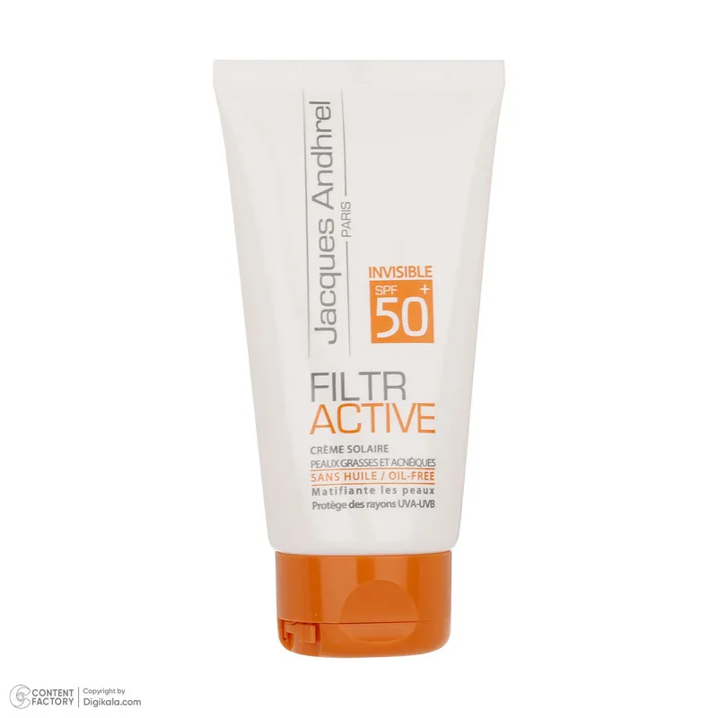 کرم ضد آفتاب بدون رنگ ژاک آندرل پاریس SPF 50 مدل FILTR ACTIVE مناسب پوستهای چرب و مستعد آکنه حجم 50 میلیلیتر - تصویر 2