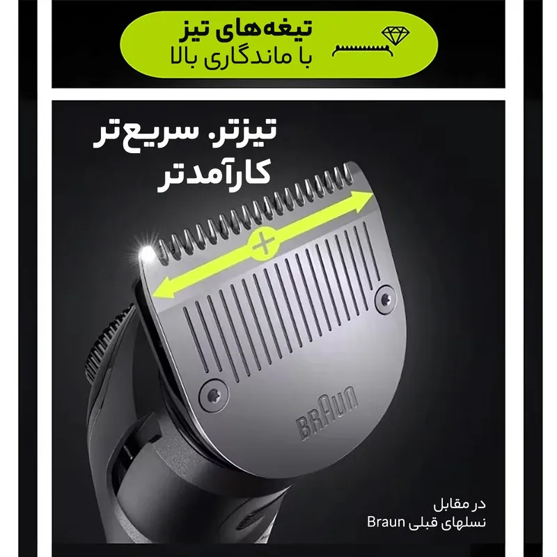 ماشین اصلاح موی سر و صورت شارژی براون مدل BT7220 - تصویر 6