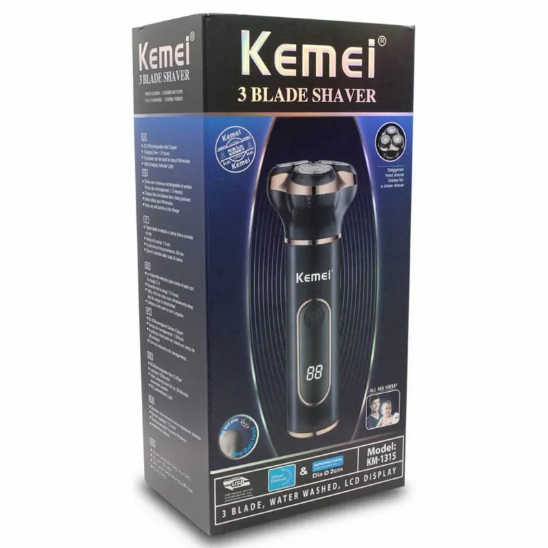 ماشین اصلاح موی صورت و بدن شارژی کیمی مدل KM-1315 - تصویر 3