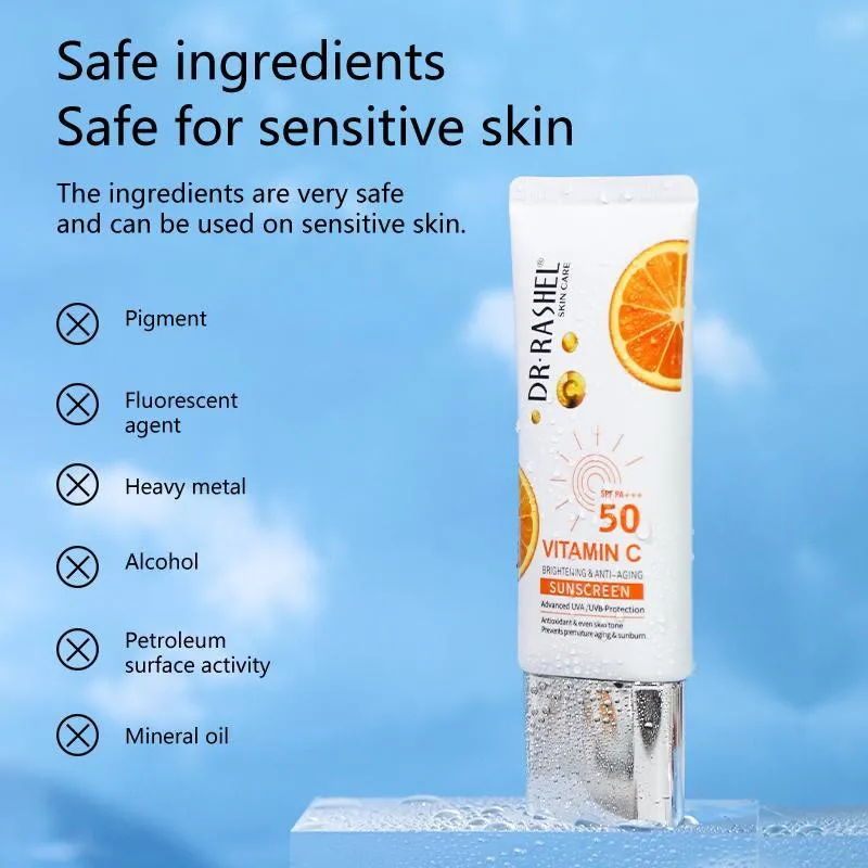 کرم ضد آفتاب بدون رنگ دکتر راشل SPF 50 مدل ویتامین سی مناسب انواع پوست حجم 50 میلیلیتر - تصویر 2