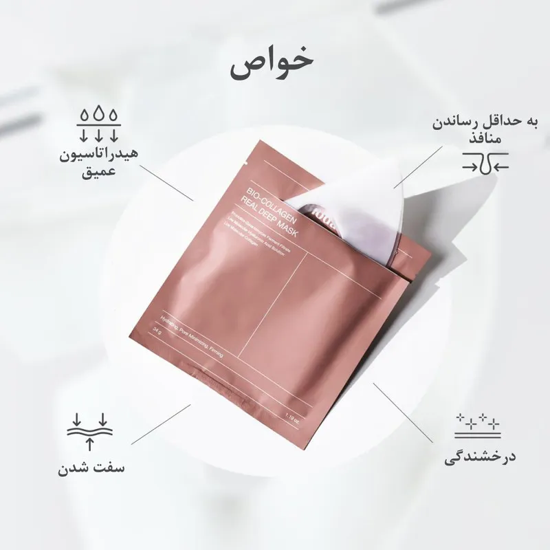 ماسک هیدروژل صورت و بدن بایودنس مدل بیو کلاژن 34 گرم با کلاژن سبک جذب سریع، اسید الیگوهیالورونیک آبرسان عمقی، سه نوع پروبیوتیک، کوچککننده منافذ، ضد چروک، تقویت سد پوست و روشنکننده - تصویر 4