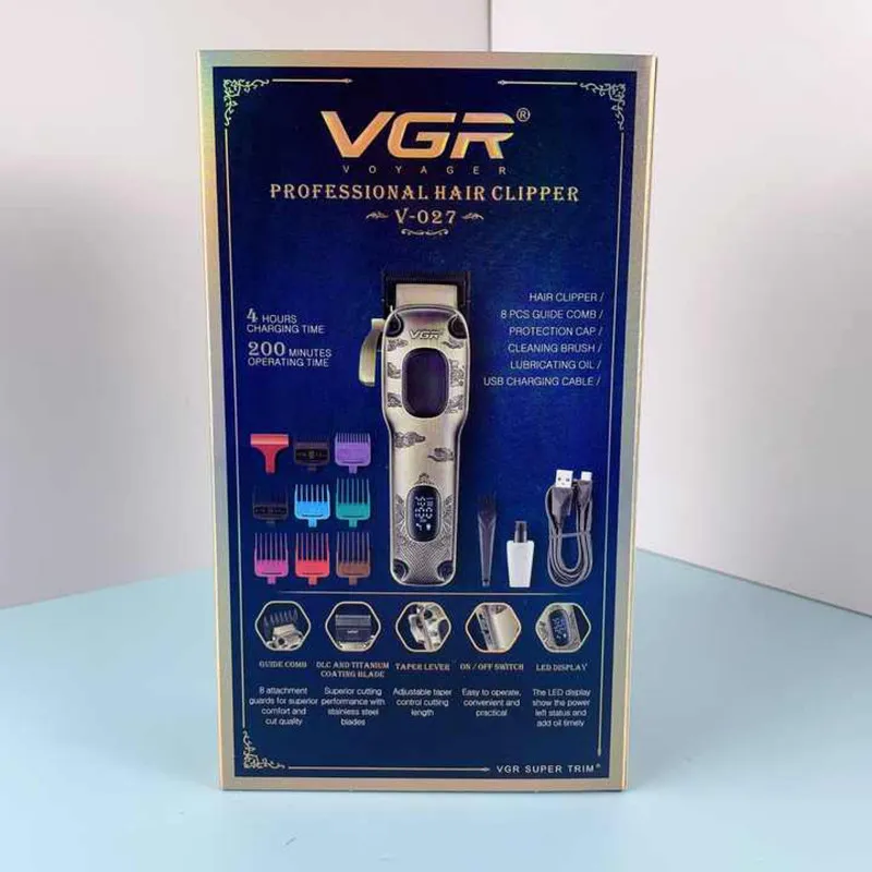 ماشین اصلاح موی سر و صورت وی جی ار شارژی مدل V-027 - تصویر 5