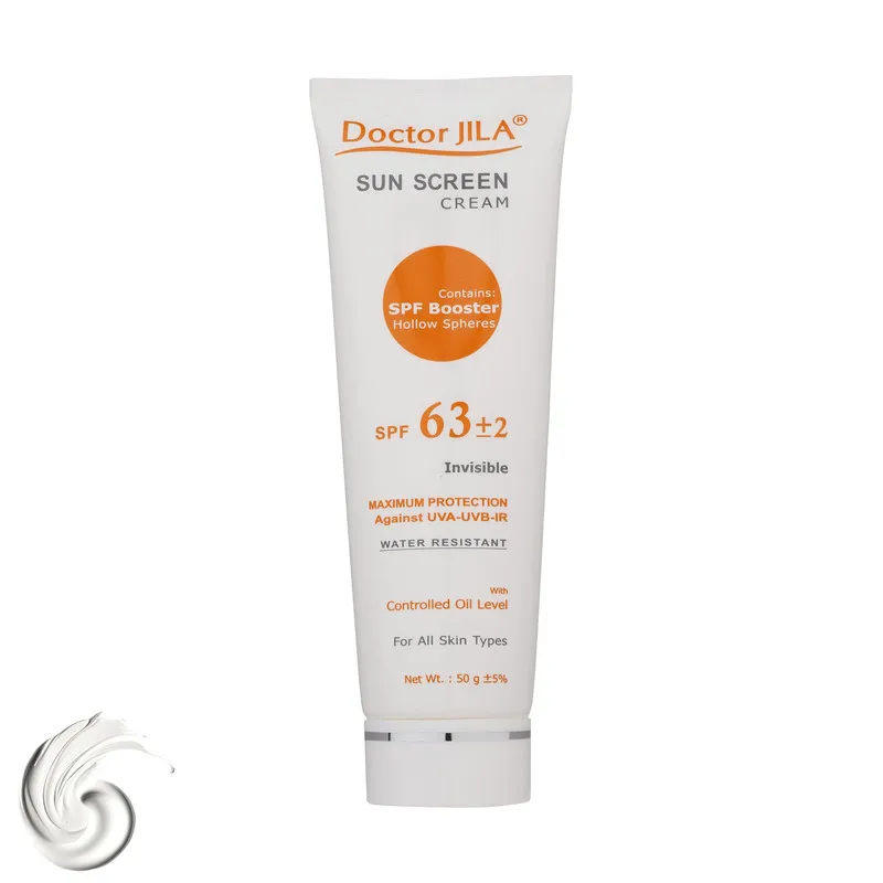 کرم ضد آفتاب بدون رنگ دکتر ژیلا SPF 63 مدل Maximum Protection مناسب انواع پوست وزن 50 گرم