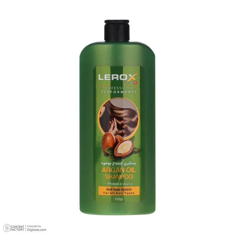 شامپو تقویت کننده مو لروکس مدل ARGAN OIL مناسب برای موهای آسیب‌دیده و شکننده وزن 550 گرم - تصویر 2