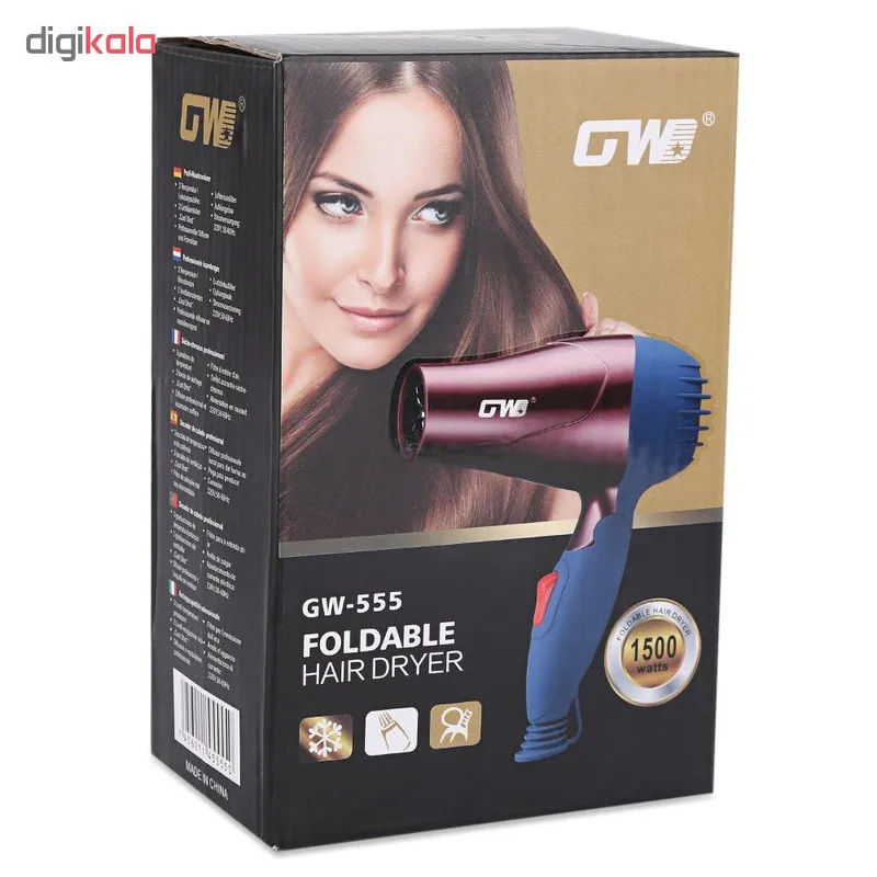 سشوار مسافرتی جی دبلیو مدل GW-555 - تصویر 2