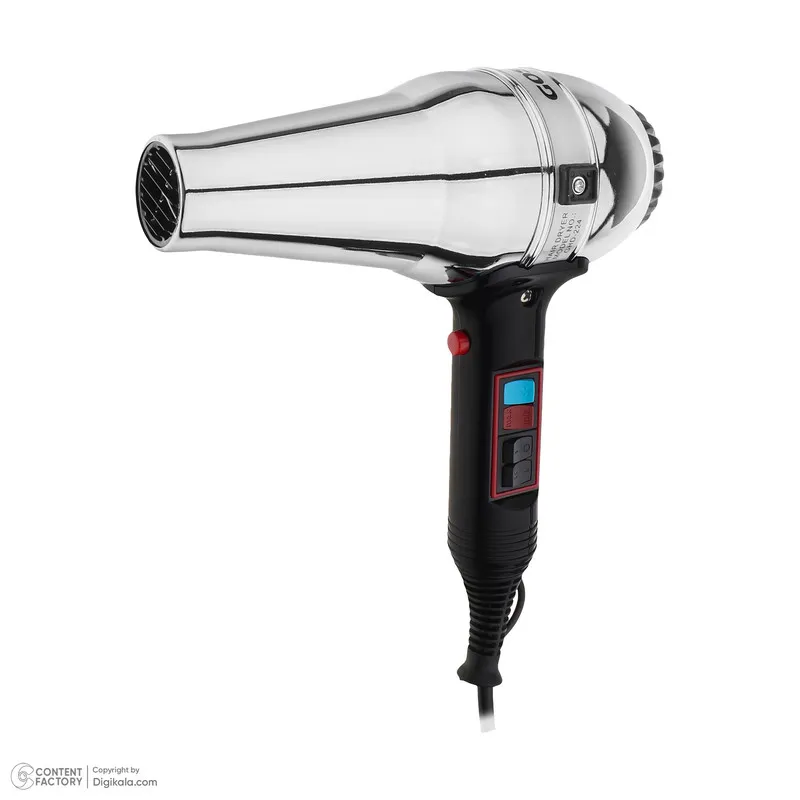 سشوار حرفه‌ای 1600 وات گوسونیک مدل GHD-224، موتور AC، وزن 900 گرم، دارای سری متمرکز‌کننده باریک با ویژگی صاف‌کنندگی - تصویر 4