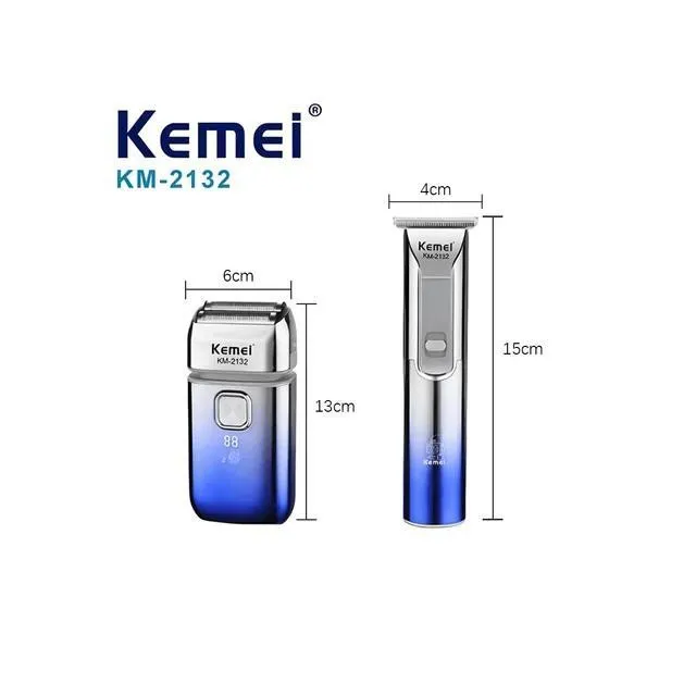 ماشین اصلاح موی سر و صورت شارژی کیمی مدل KM-2132 مجموعه دو عددی - تصویر 3