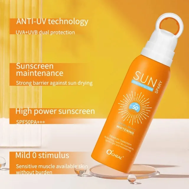 اسپری ضدآفتاب بدون رنگ اوچیل SPF 50 مدل سبک محافظت UVA ، UVB و +++PA حاوی آبرسان مناسب انواع پوست با حجم 150 میلی لیتر - تصویر 4
