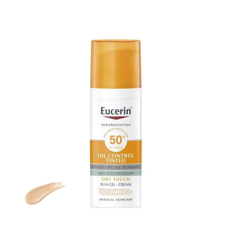 کرم ضد آفتاب رنگی صورت اوسرین spf50 مدل oil control محافظ UVA،UVB مناسب برای پوست چرب حجم 50 میلی لیتر