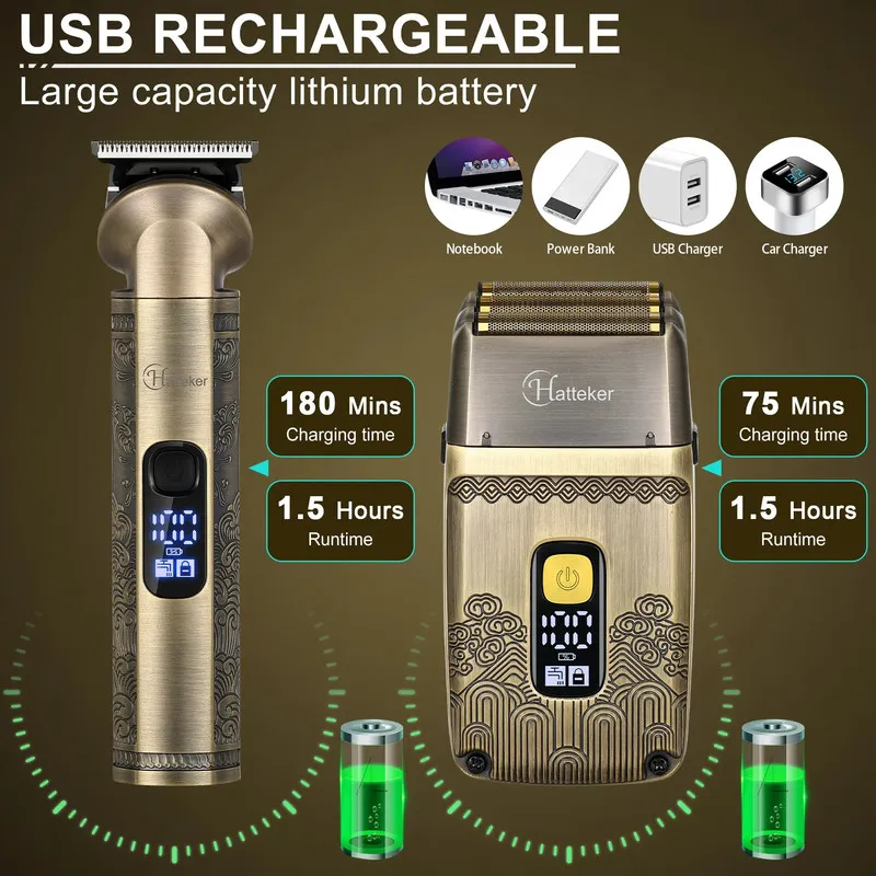ست ماشین اصلاح موی سر و صورت هاتکر مدل HT-602 به همراه ماشین اصلاح موی صورت کد 01 - تصویر 3