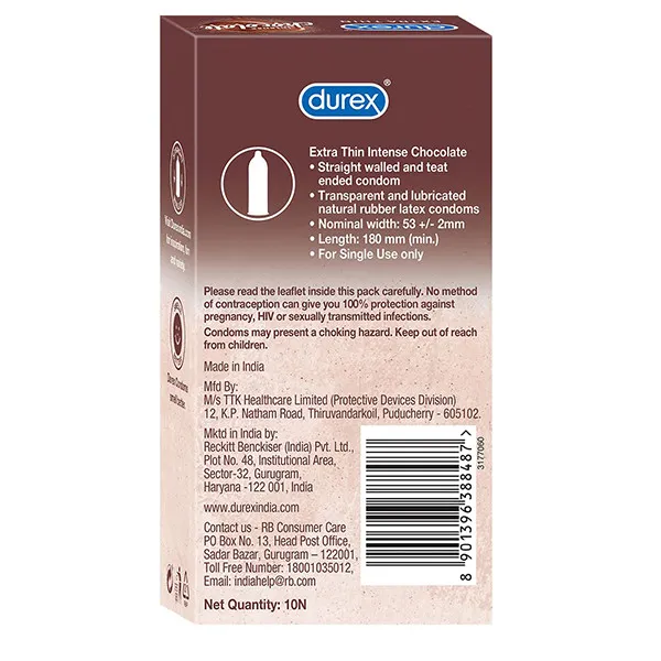 کاندوم دورکس مدل Extra Thin intense chocolate بسته 10 عددی - تصویر 2
