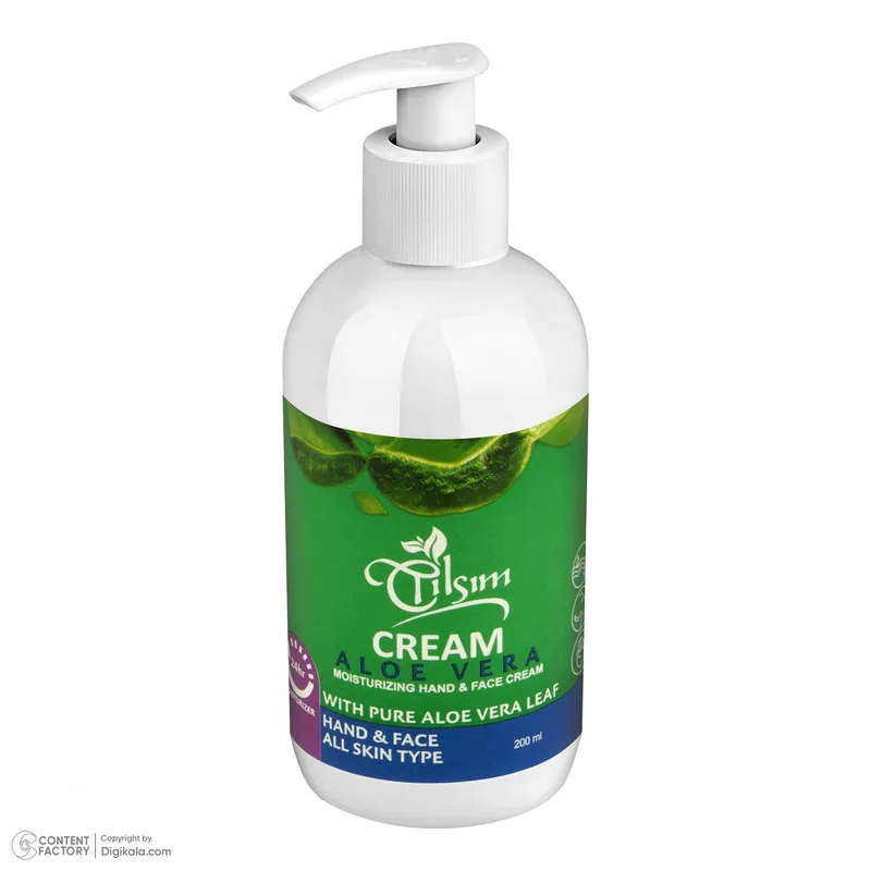 کرم مرطوب کننده دست و صورت تیلسیم مدل Aloe vera مناسب انواع پوست حجم 200 میلی لیتر - تصویر 2