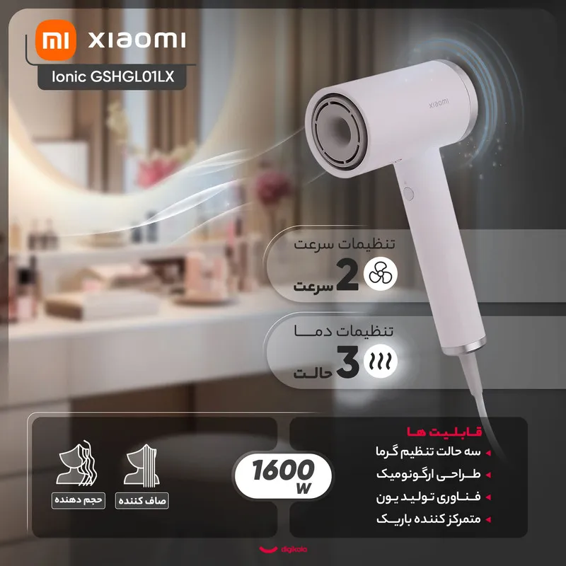 سشوار شیائومی مدل Ionic GSHGL01LX - تصویر 2