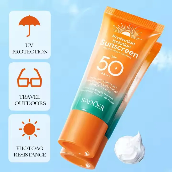 کرم ضد آفتاب بدون رنگ سادور SPF 50 مدل PI محافظ UVA ،UVB و PA+++، ضد حساسیت، ضد چروک و ضد پیری، مناسب انواع پوست‌  وزن 50 گرم - تصویر 3