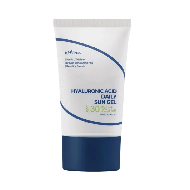 کرم ضد آفتاب بی رنگ ایزنتری SPF 30 مدل هیالورونیک اسید ‌محافظ UVA ،UVB، مرطوب کننده قوی، مناسب برای انواع پوست‌ حجم 50 میلی‌لیتر