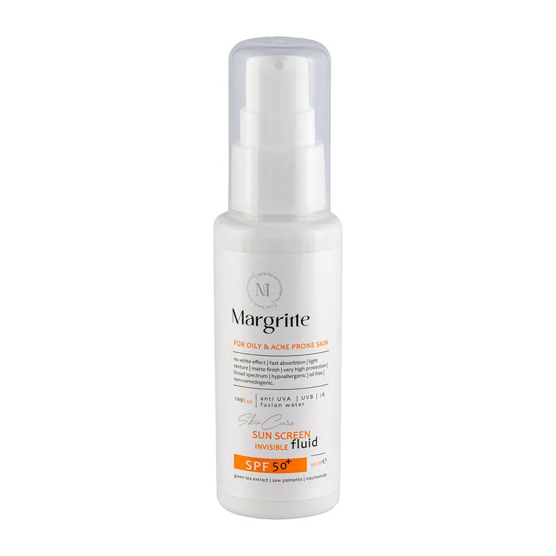فلوئید ضد آفتاب بدون رنگ مارگریت SPF 50 مدل OAC محافظ UVB , UVA ضد لک و روشن کننده، مناسب برای پوست های چرب و آکنه ای حجم 50 میلی لیتر - تصویر 2