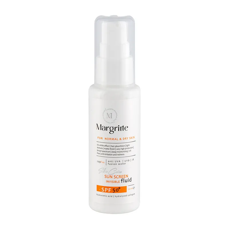 فلوئید ضد آفتاب بدون رنگ مارگریت SPF 50 مدل fusion Water محافظ UVA و UVB، ضد لک و روشن کننده، مناسب برای پوست های خشک و نرمال حجم 50 میلی لیتر - تصویر 2