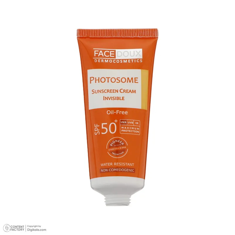 کرم ضد آفتاب بدون رنگ فیس دوکس SPF 50 مدل فوتوزوم محافظ اشعه UVA و UVB، ضد آب ‌مناسب پوست‌ چرب حجم 40 میلی‌لیتر - تصویر 3