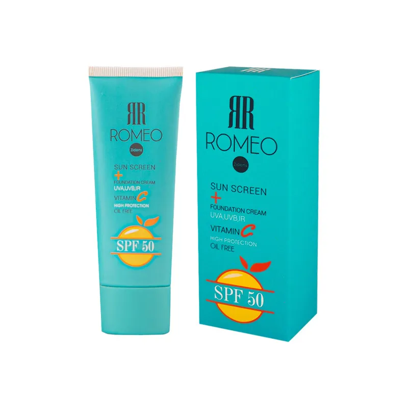 کرم ضد آفتاب رنگی رومئو SPF 50 شماره 01 محافظ UVB UVA ضدجوش مناسب برای انواع پوست حجم 40 میلی لیتر - تصویر 2