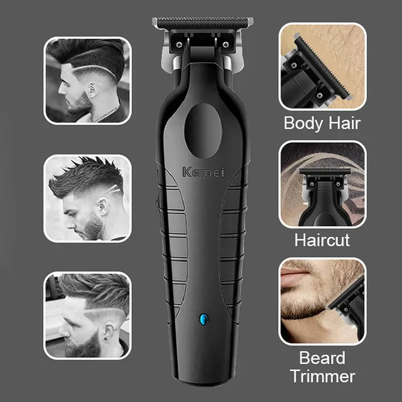 ماشین اصلاح مو سر و صورت کیمی مدل km-2299 شارژی با تیغه استیل پیشرفته، قابلیت صفر زن و خط زن، شارژ سریع 180 دقیقه و طراحی ارگونومیک به همراه تیغه یدک و محافظ تیغه - تصویر 6