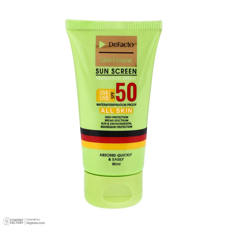 کرم ضد آفتاب رنگی دیفکتو SPF 50 مدل 03 مناسب برای انواع پوست حجم 50 میلیلیتر - تصویر 5