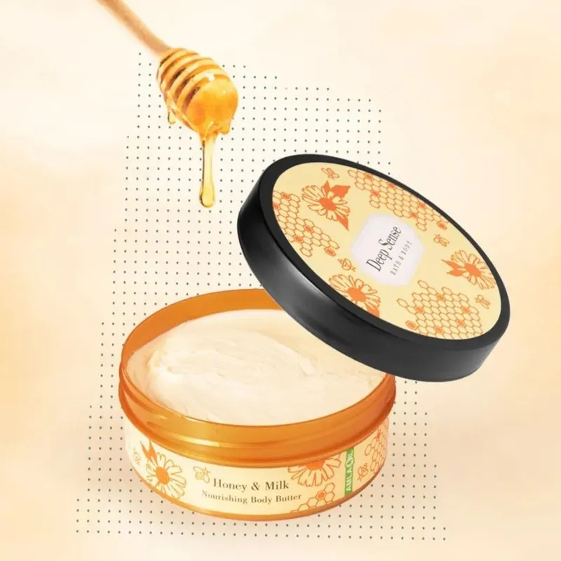 کره بدن دیپ سنس مدل Honey حجم 200 میلیلیتر مغذی و آبرسان قوی با کره شی، روغن نارگیل و آملا، ضد خشکی و نرمکننده پوست با جذب سریع و حفظ رطوبت طولانیمدت مناسب بانوان - تصویر 4
