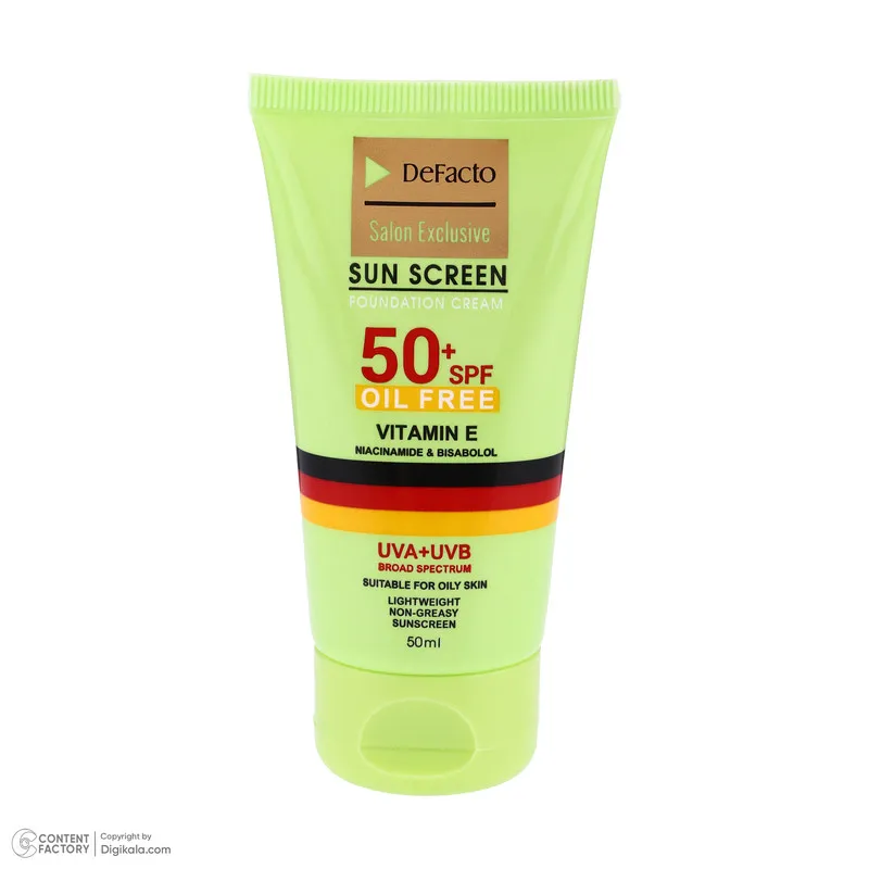 کرم ضد آفتاب رنگی دیفکتو SPF 50 مدل 03 مناسب برای پوستهای چرب حجم 50 میلیلیتر - تصویر 3